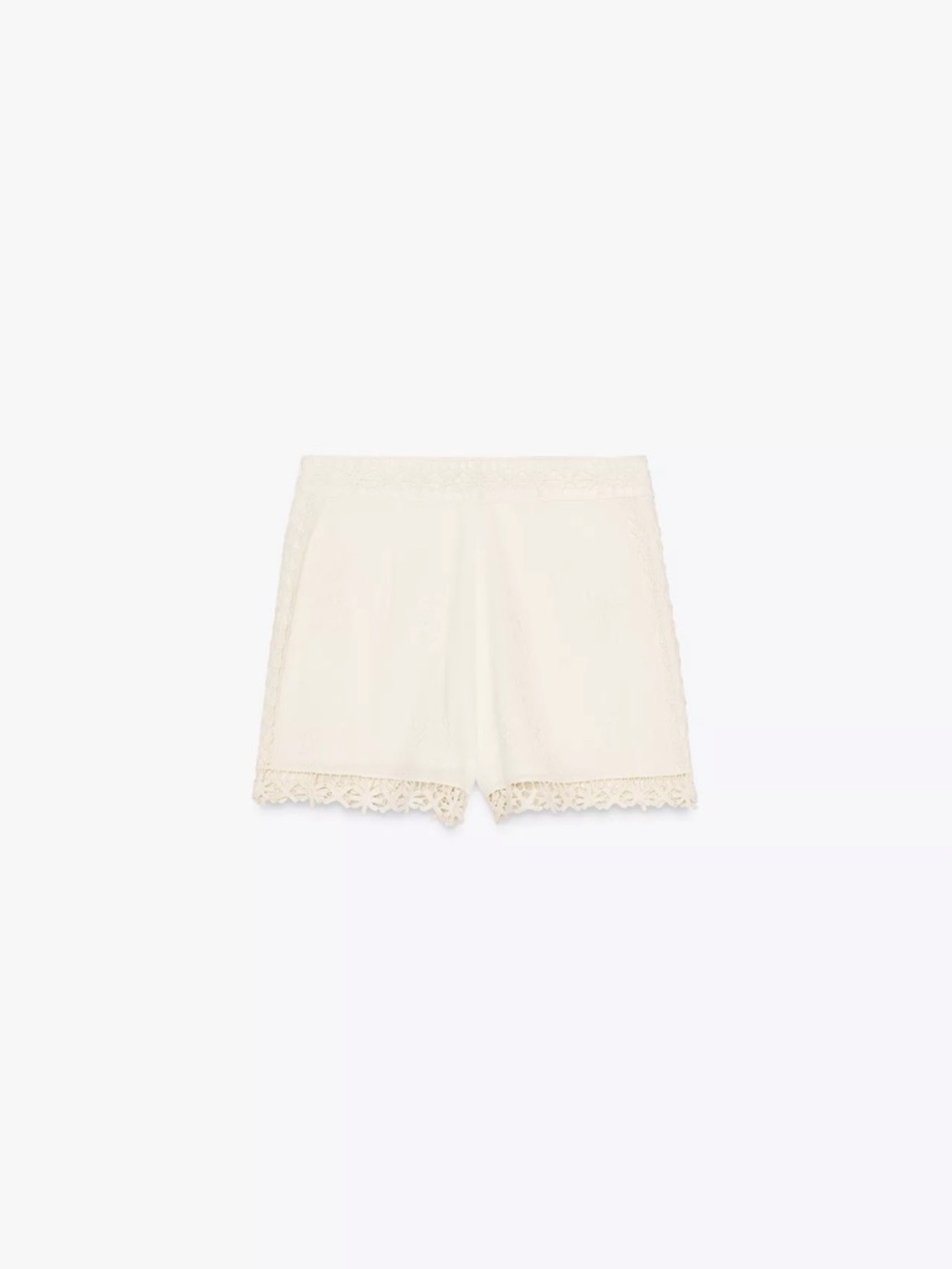 Zara Cream Lace-Trim Shorts